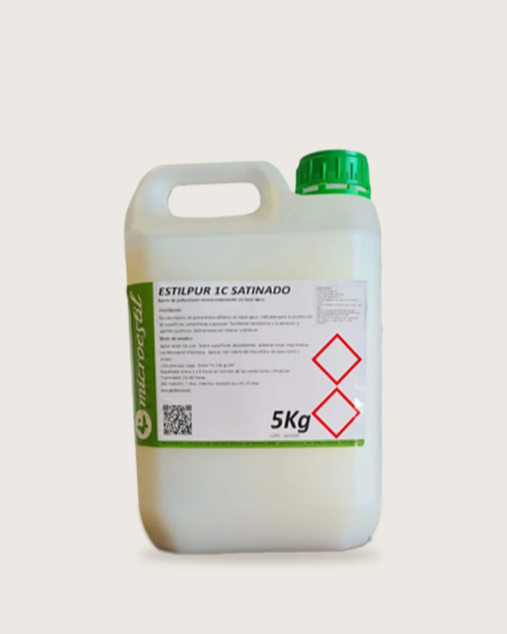 Estilpur 1C water-based polyurethane varnish container for microcement